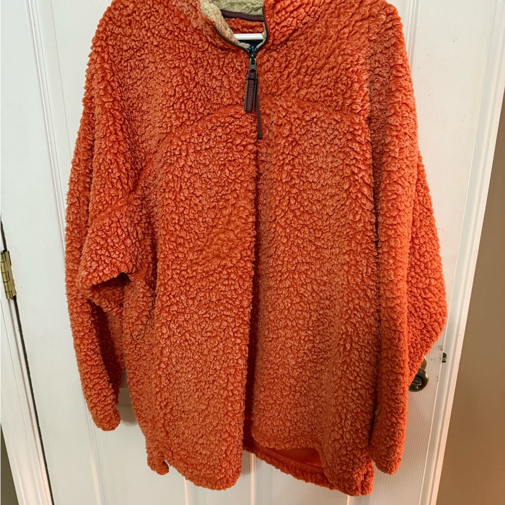 Cozy Orange Sherpa Pullover